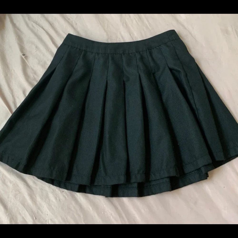 Black Pleated Mini Skirt